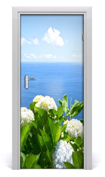 Adesivo per porta Mare di ortensia 75x205 cm