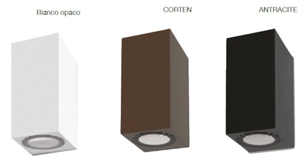 Applique moderno lampadari bartalini ebuk two gu10 led ip54 alluminio vetro biemissione - Lampadari Bartalini Gesso