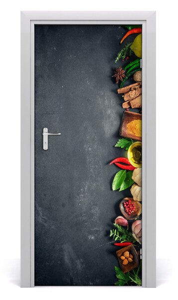 Adesivo per porta Spezie ed erbe 75x205 cm