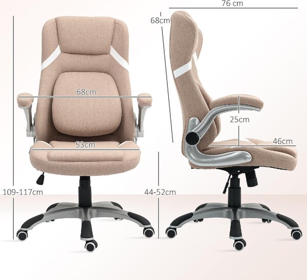 Icon Space Sedia Ergonomica con Ruote Braccioli e Poggiatesta in Tessuto colore Marrone