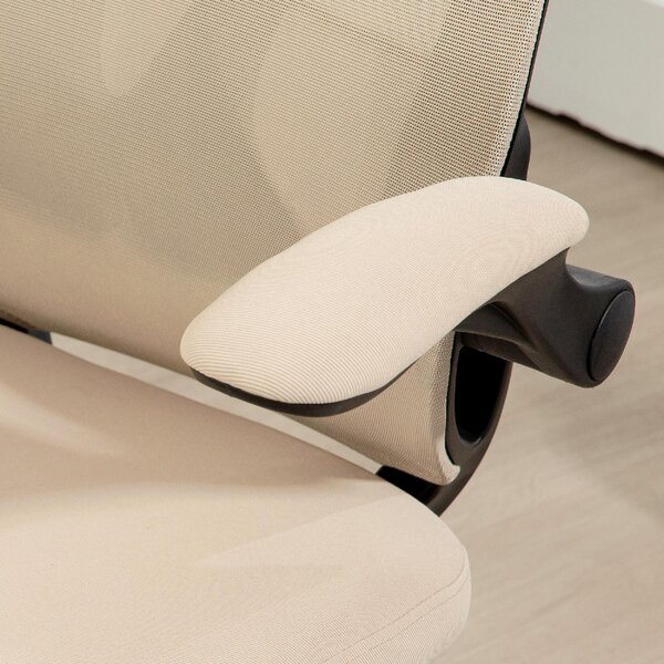 Icon Space Sedia Ergonomica con Ruote Braccioli e Poggiatesta in Tessuto Mesh colore Beige