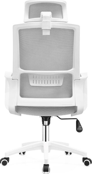 DecHome Sedia Ergonomica con Ruote Braccioli e Poggiatesta in Tessuto Mesh colore Bianco - Ica