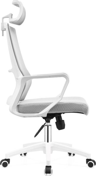 DecHome Sedia Ergonomica con Ruote Braccioli e Poggiatesta in Tessuto Mesh colore Bianco - Ica