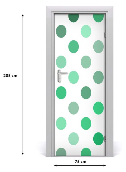 Adesivo per porta interna Punti verdi 75x205 cm