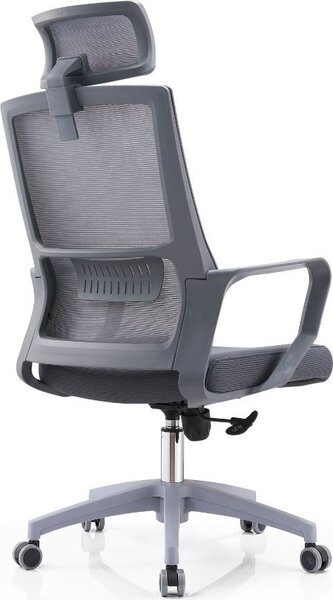 DecHome Sedia Ergonomica con Ruote Braccioli e Poggiatesta in Tessuto Mesh colore Grigio - Ica