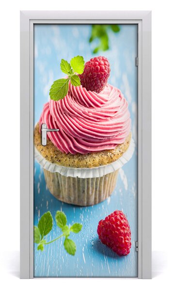Adesivo per porta Raspberry Cupcake 75x205 cm