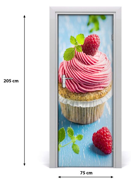 Adesivo per porta Raspberry Cupcake 75x205 cm
