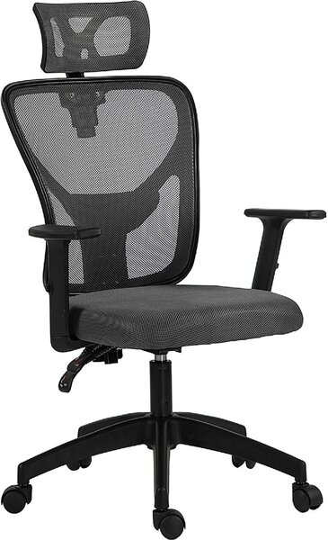 Icon Space Sedia Ergonomica con Ruote Braccioli e Poggiatesta in Tessuto Mesh colore Grigio Scuro