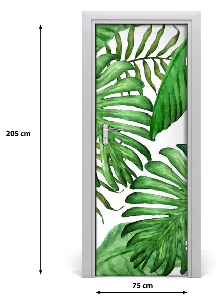 Adesivo per porta Foglie tropicali 75x205 cm
