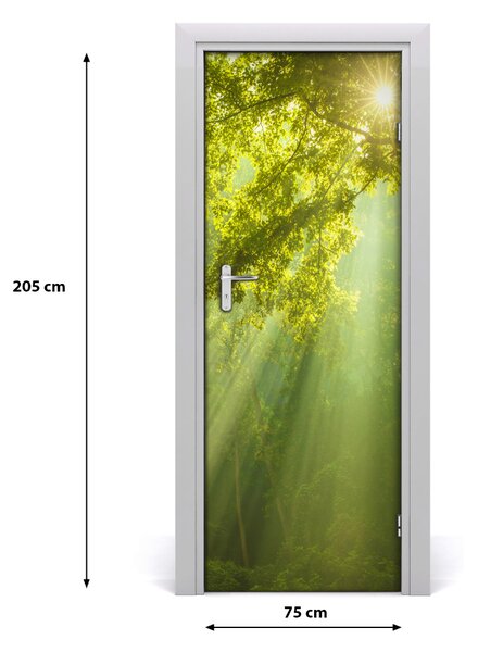 Adesivo per porta Il sole nella foresta 75x205 cm