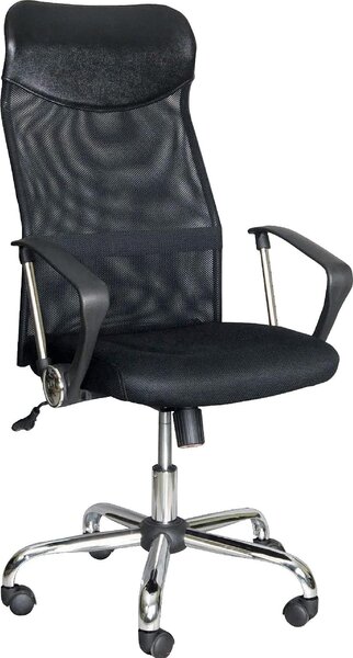 NBrand Sedia Ergonomica con Ruote Braccioli e Poggiatesta in Tessuto Mesh colore Nero