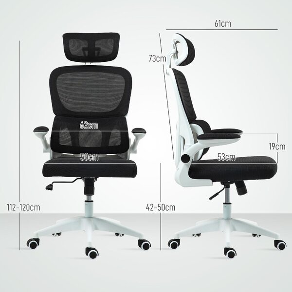 Icon Space Sedia Ergonomica con Ruote Braccioli e Poggiatesta in Tessuto Mesh colore Nero