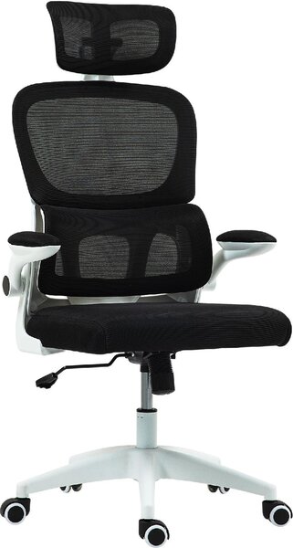 Icon Space Sedia Ergonomica con Ruote Braccioli e Poggiatesta in Tessuto Mesh colore Nero