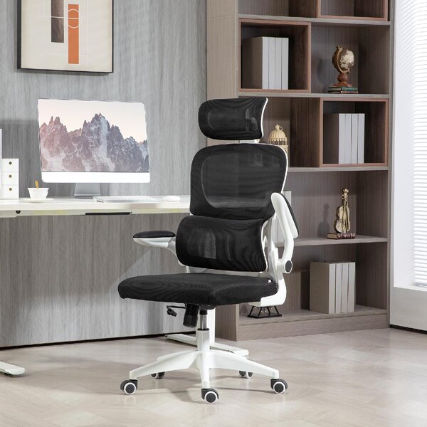 Icon Space Sedia Ergonomica con Ruote Braccioli e Poggiatesta in Tessuto Mesh colore Nero