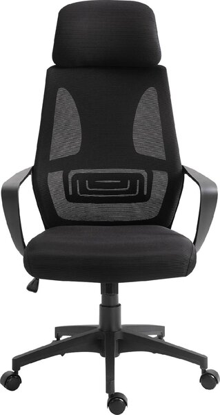 Icon Space Sedia Ergonomica con Ruote Braccioli e Poggiatesta in Tessuto Mesh colore Nero