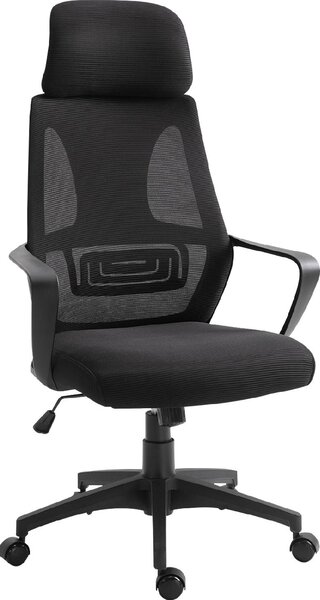 Icon Space Sedia Ergonomica con Ruote Braccioli e Poggiatesta in Tessuto Mesh colore Nero