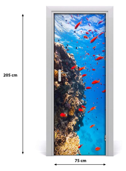 Adesivo per porta barriera corallina 75x205 cm