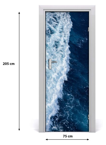 Adesivo per porta interna Onde del mare 75x205 cm