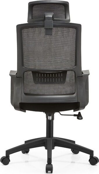 DecHome Sedia Ergonomica con Ruote Braccioli e Poggiatesta in Tessuto Mesh colore Nero - Ica