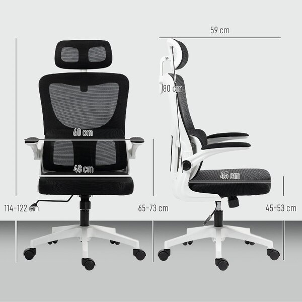 Icon Space Sedia Ergonomica con Ruote Braccioli e Poggiatesta in Tessuto Mesh colore Nero