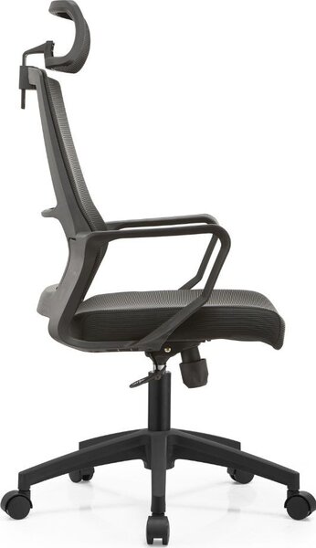 DecHome Sedia Ergonomica con Ruote Braccioli e Poggiatesta in Tessuto Mesh colore Nero - Ica