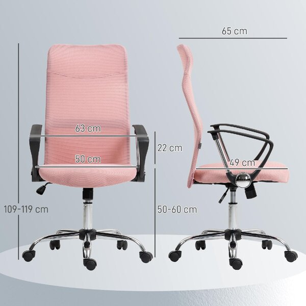 Icon Space Sedia Ergonomica con Ruote Braccioli e Poggiatesta in Tessuto Mesh colore Rosa