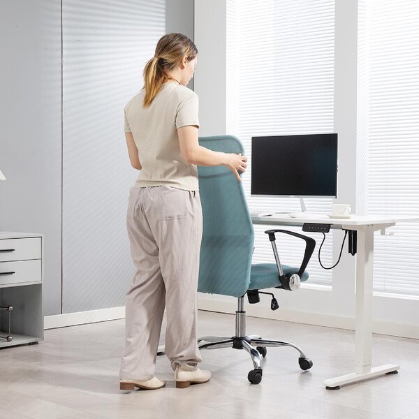 Icon Space Sedia Ergonomica con Ruote Braccioli e Poggiatesta in Tessuto Mesh colore Verde Chiaro