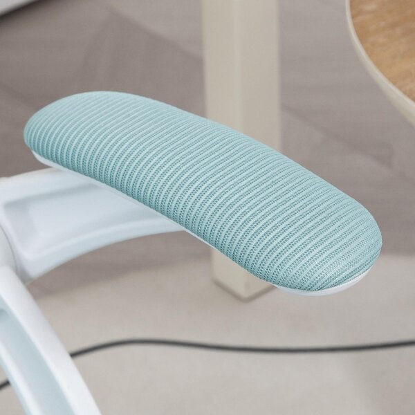 Icon Space Sedia Ergonomica con Ruote e Braccioli in Tessuto colore Azzurro