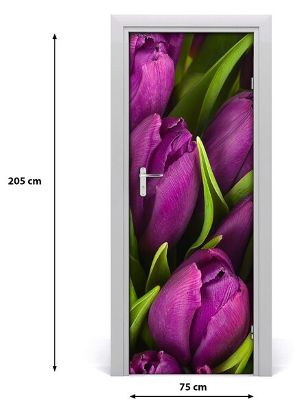 Sticker porta Tulipani viola 75x205 cm