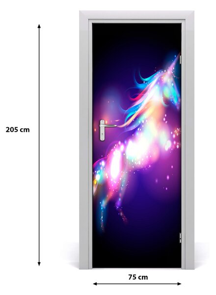 Poster adesivo per porta Un unicorno magico 75x205 cm