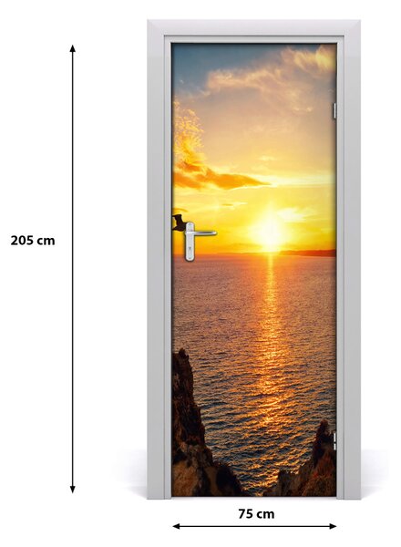 Adesivo per porta Sunset Mare 75x205 cm