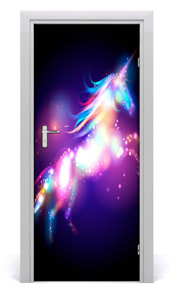 Poster adesivo per porta Un unicorno magico 75x205 cm