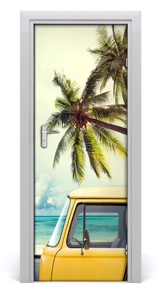 Adesivo per porta Tempo per il surf 75x205 cm
