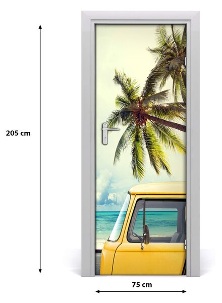 Adesivo per porta Tempo per il surf 75x205 cm