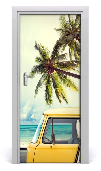 Adesivo per porta Tempo per il surf 75x205 cm