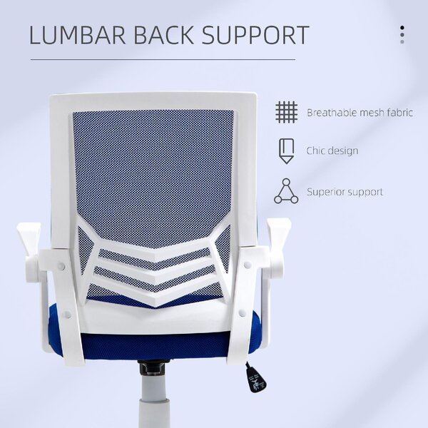 Icon Space Sedia Ergonomica con Ruote e Braccioli in Tessuto Mesh colore Blu/Bianco