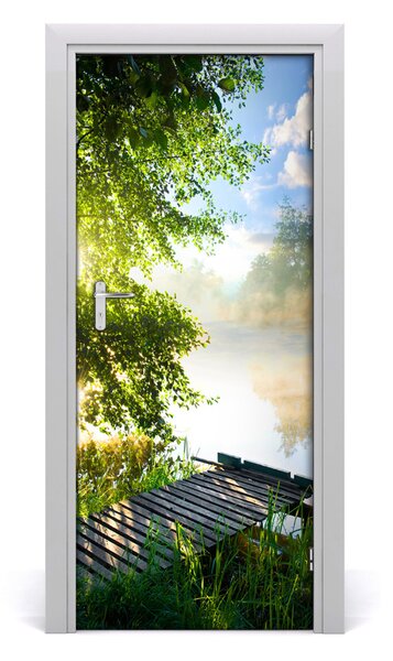Poster adesivo per porta Molo di legno 75x205 cm