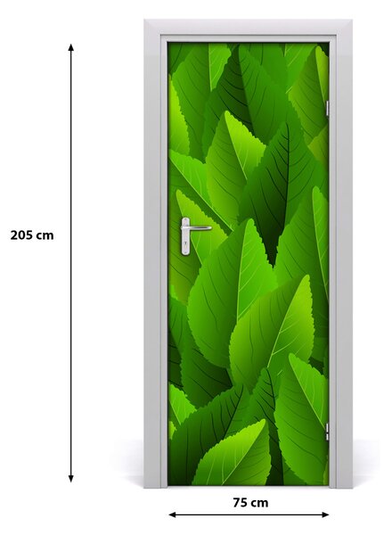 Adesivo per porta interna Foglie verdi 75x205 cm