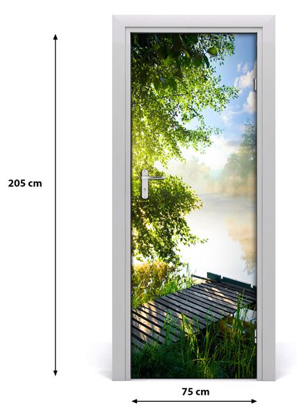 Poster adesivo per porta Molo di legno 75x205 cm