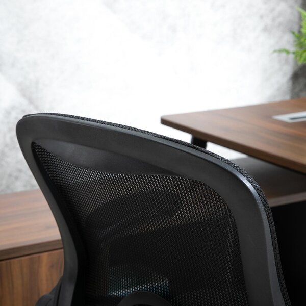 Icon Space Sedia Ergonomica con Ruote e Braccioli in Tessuto Mesh colore Nero