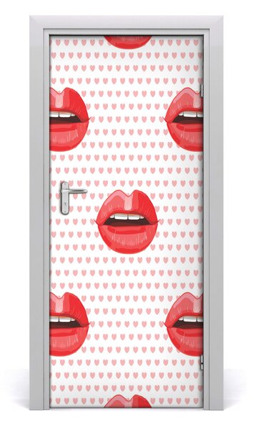 Adesivo per porta labbra rosse 75x205 cm
