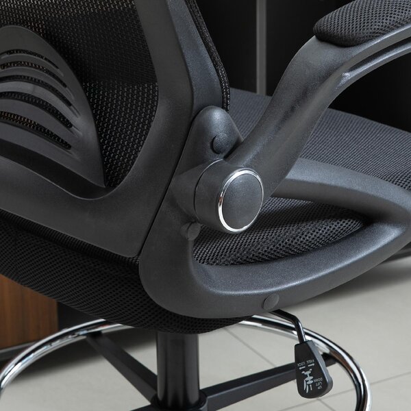 Icon Space Sedia Ergonomica con Ruote e Braccioli in Tessuto Mesh colore Nero