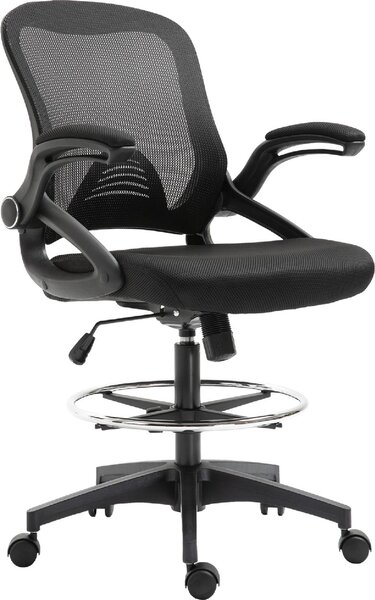Icon Space Sedia Ergonomica con Ruote e Braccioli in Tessuto Mesh colore Nero
