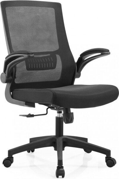 DecHome Sedia Ergonomica con Ruote e Braccioli in Tessuto Mesh colore Nero