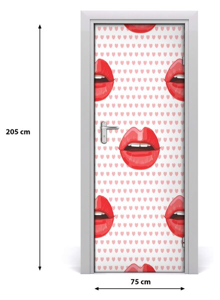 Adesivo per porta labbra rosse 75x205 cm