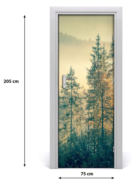 Poster adesivo per porta Nebbia sulla foresta 75x205 cm