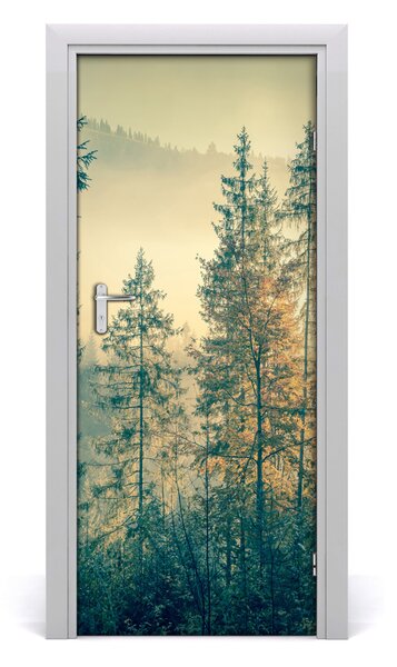 Poster adesivo per porta Nebbia sulla foresta 75x205 cm