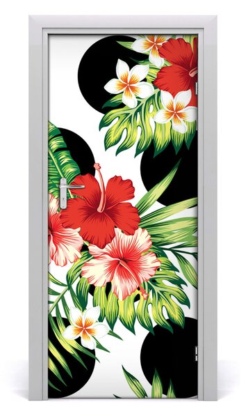 Adesivo per porta Pattern hawaiano 75x205 cm