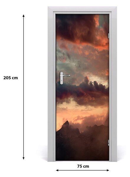 Adesivo per porta Tramonto della montagna 75x205 cm