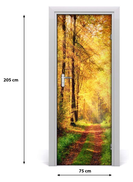 Poster adesivo per porta Foresta in autunno 75x205 cm